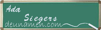 Ada Siegers Visitenkarte